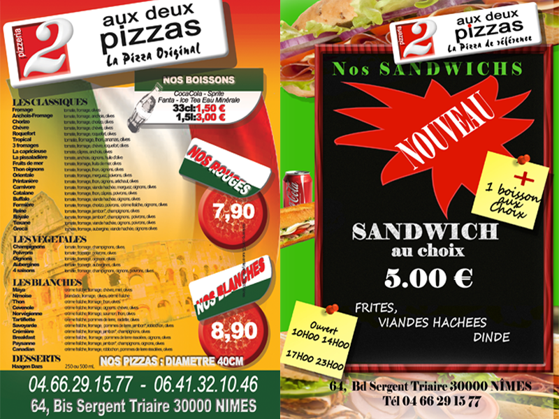 flyer recto verso pizzeria nimes